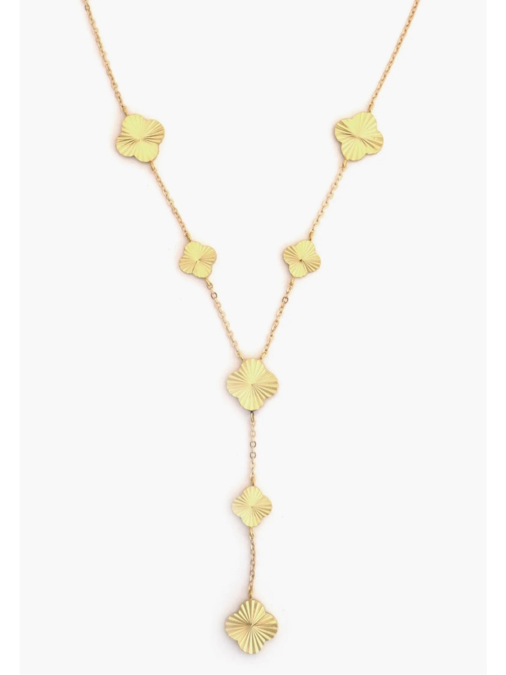 Panacea Textured Clover Y-Necklace